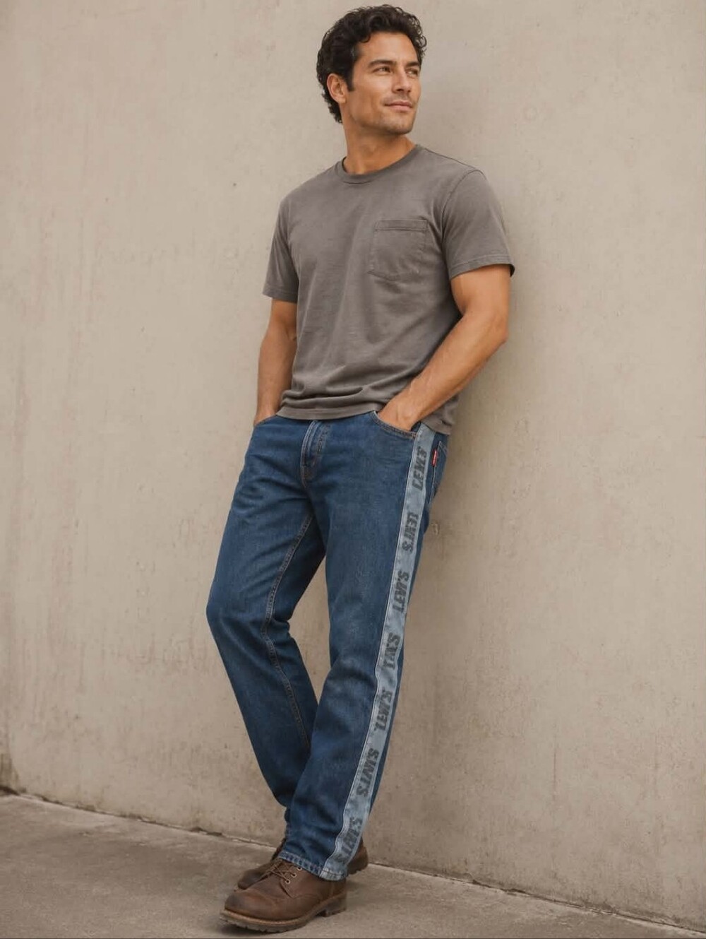 Unique Hard To Find Levi's Blue Men's Jeans With Logo Size 36